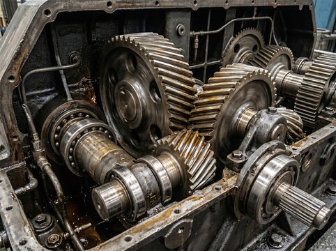 Opened Multi-Speed Transmission Housing
