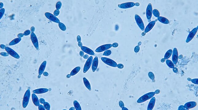 Sporothrix Schenckii Cigar Shaped Yeast Lactophenol Blue. Sporothrix schenckii cigar-shaped yeast cells at 37 degrees in lactophenol cotton blue from tissue phase culture.