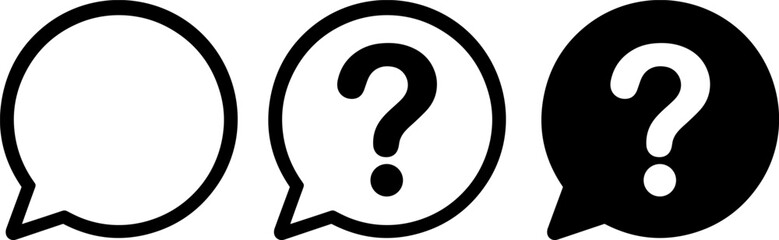 Set of speech bubble icons with question mark symbol © mohammad