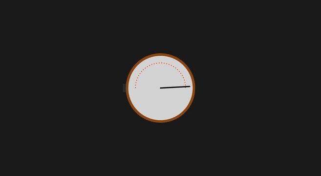 Animated speedometer gauge measuring performance and progress data metric animation