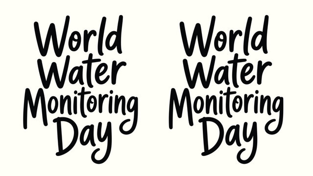 World Water Monitoring Day typography with two repeating text arrangements on a cream background
