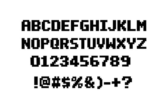 Pixelated Alphabet and Numbers