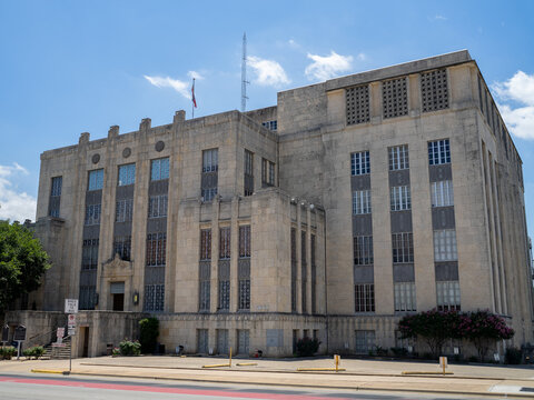 Heman Marion Sweatt Travis County Courthouse Building Along Road With Blue Sky in Austin, Texas