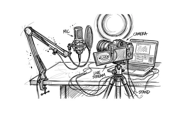 Live Streaming Setup Sketch