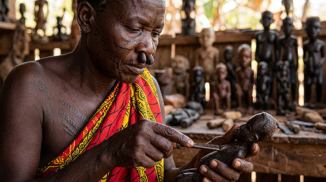 Mozambican Makonde woman traditional facial scarification tattooing East African tribal portrait culture indigenous heritage identity authentic ancestral beauty dark skin ritual body art ethnic