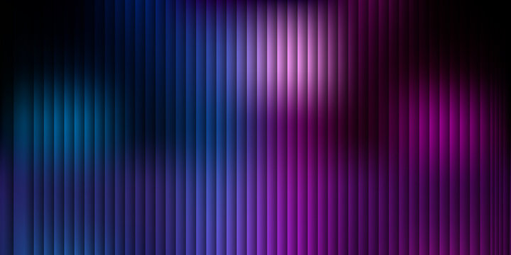 Colorful vertical light rays shining through dark clouds