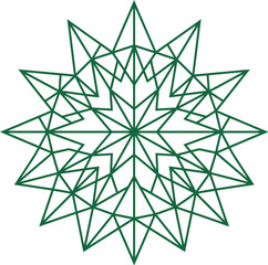 Obraz premium Star pattern features intricate geometric lines forming a complex green.