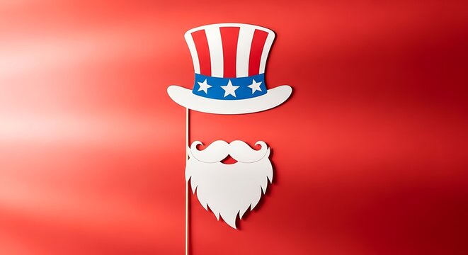 Uncle sam hat and beard photo booth props for patriotic celebrations