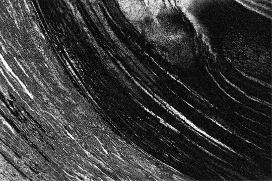 Striking parallel striations of light and dark tones create a dramatic and complex abstract pattern with a gritty texture and a sense of depth.