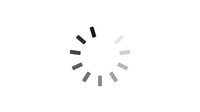 Animated of circle loading icon .Wheel loading concept icon. Motion graphic 4k animation video.