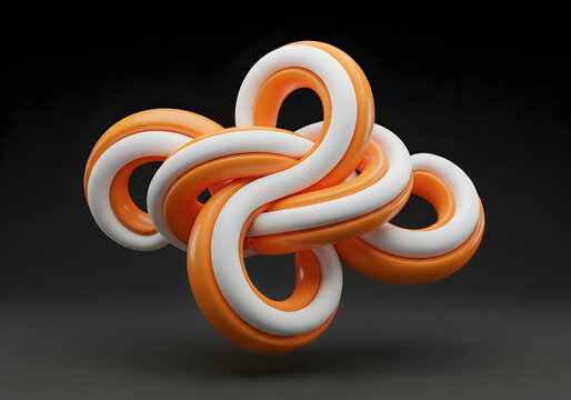 Orange and white interlocking rings