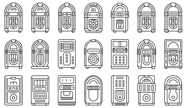 Classic Audio Entertainment Symbol Collection for Nostalgic Music Concept