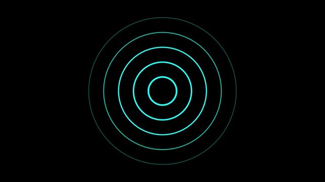 4K Radio waves animation on black background. network tower produced radio wave concept.Motion graphic 4k animation video.