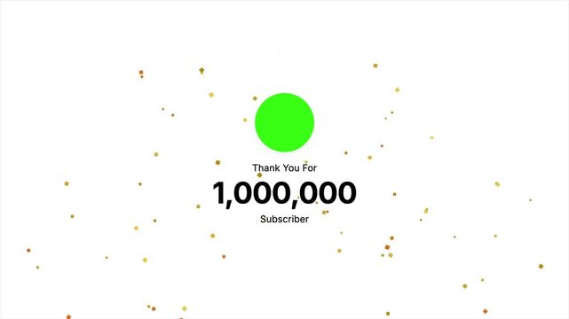 Celebrating 1 Million Subscribers with Golden Confetti, Milestone Achievement, YouTube Thank You Message, Social Media Growth, One Million Followers Animation 4k video