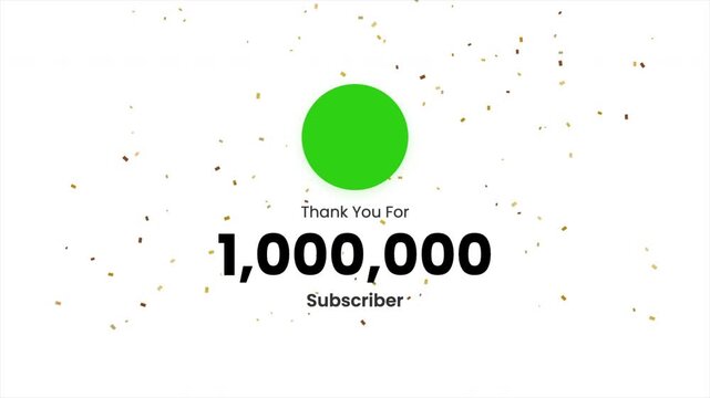 Animated Counter Reaching 1 Million Subscribers Celebration with Gold Confetti, YouTube Milestone, Social Media Achievement, One Million Followers, Thank You Animation 4k video
