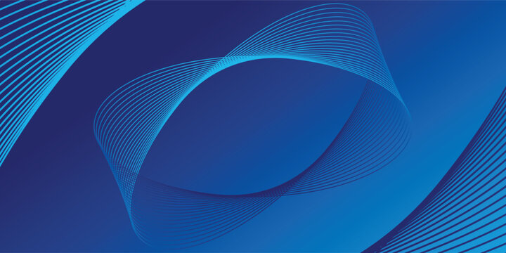 Abstract Blue Wave Line Geometric Background Design