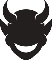 Obraz premium Demon, devil or demon head featuring horns and prominent pointed ears