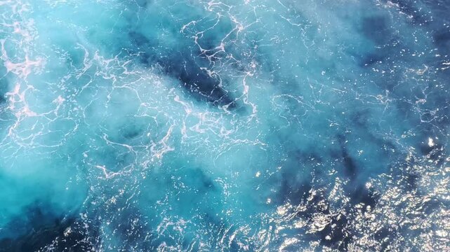 Ocean Surface Texture with Blue and White Water Waves