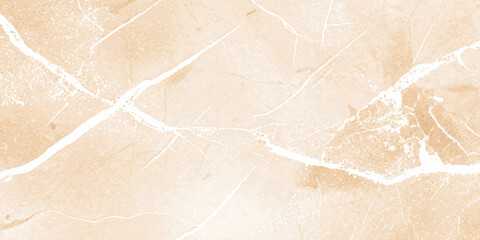 Fototapeta premium Linear brown and cream marble texture with diagonal and taupe veins, polished stone surface, architectural backdrop. Close-up of a large porcelain tile background.