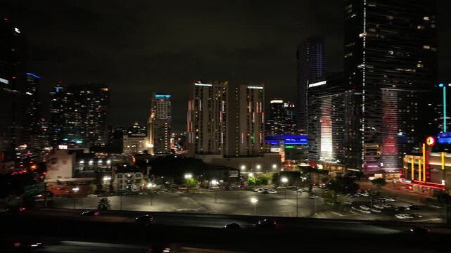 Night Aerial  DTLA Downtown Los Angeles Convention Center Crypto.com Stadium