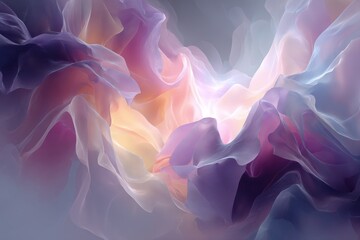 Obraz premium Abstract colorful flowing fabric with smooth textures and vibrant pastel shades in artistic design