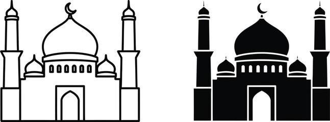 Islamic mosque architecture silhouette comparison © MD Hasan