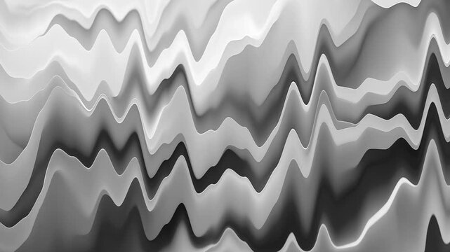 Marble liquid wave abstract background animation, Abstract fluid waves with smooth, glossy texture and layered wavy ridges