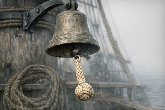A nautical accessory hanging from the side of a ship, often used for signaling or warning