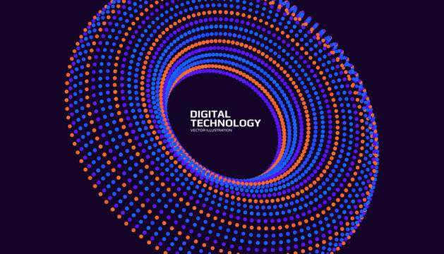 Torus. Dynamic mathematical model. Grid. 3D illustration for brochure, poster, cover, card, presentation, flyer or banner.