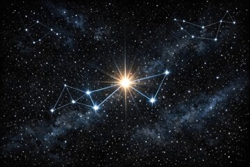 Fototapeta premium A group of stars shining brightly in the dark night sky, perfect for use in astronomy or space-themed designs