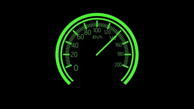 Analog speedometer gauge manimal animation