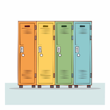 Colorful Row of School Lockers