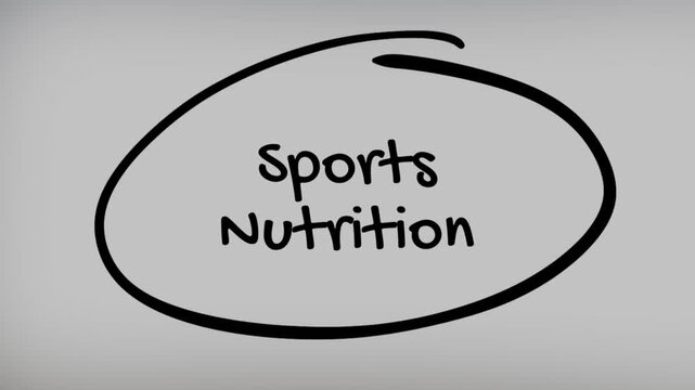 Sports Nutrition Hand Writing Text on Glass Screen