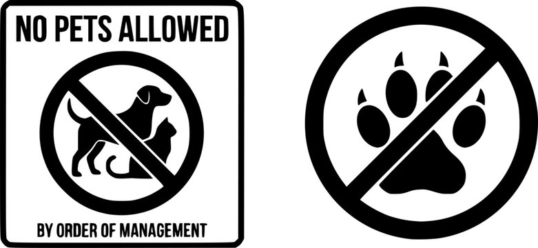 No pets allowed sign. Forbidden animal footprint