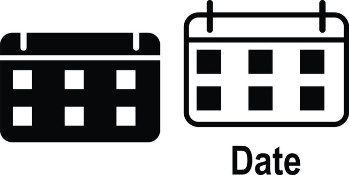 Black and white calendar with date label schedule