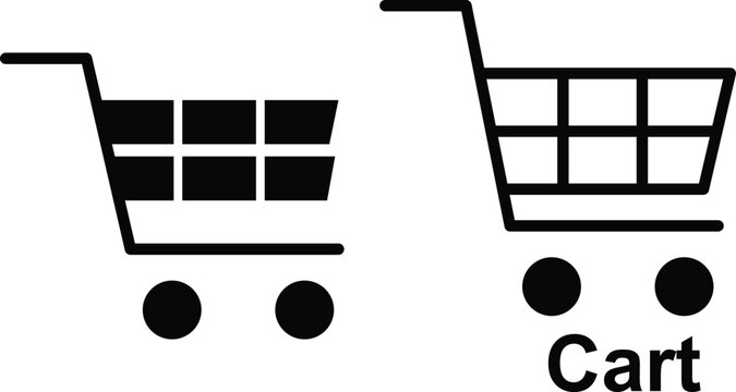 Black and white shopping carts side by side comparison compare