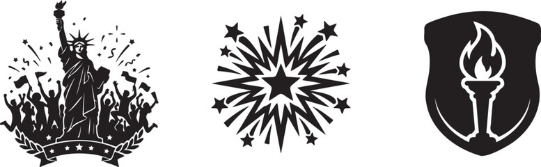 Obraz premium American patriotic icons and symbols