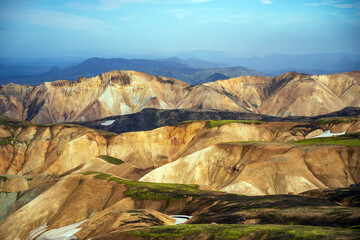 Landmannalaugar Rhyolite Mountains and Geothermal Area in Iceland © Jeppo75