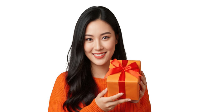 Smiling woman wearing an orange scarf