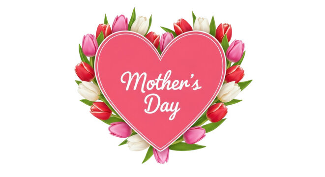 Valentine's day heart with red flowers and text