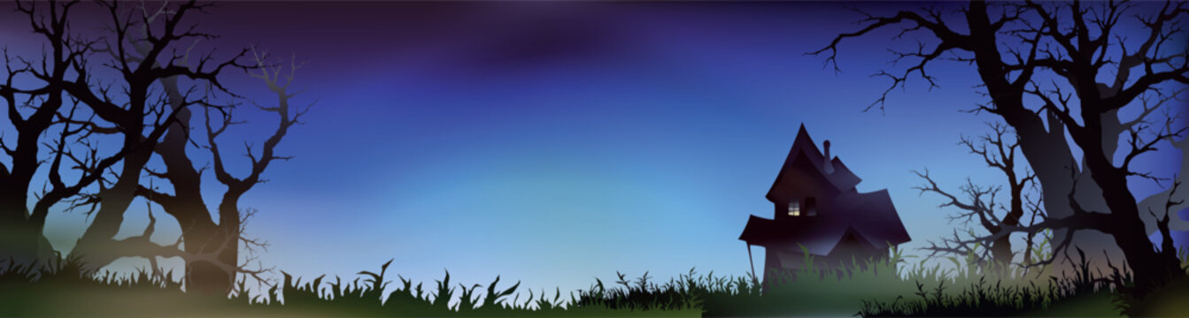 Halloween banner or party invitation background.