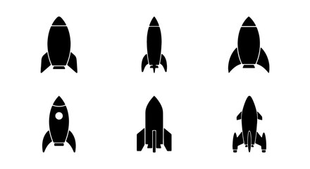 Rocket Ship Icons Set, Space Exploration Vector Graphics, Sci-Fi Adventure Symbols, Futuristic Travel Illustrations © MST