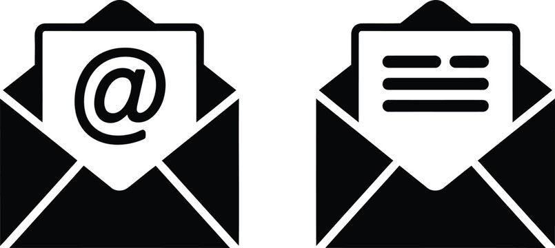 Mail icon email sign vector illustration for digital communication, messaging platforms, and modern interface applications.