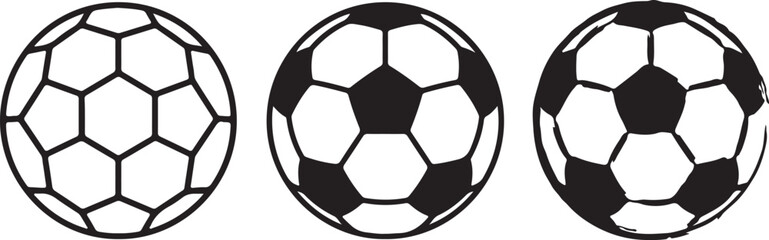 Fototapeta premium Black and white soccer balls