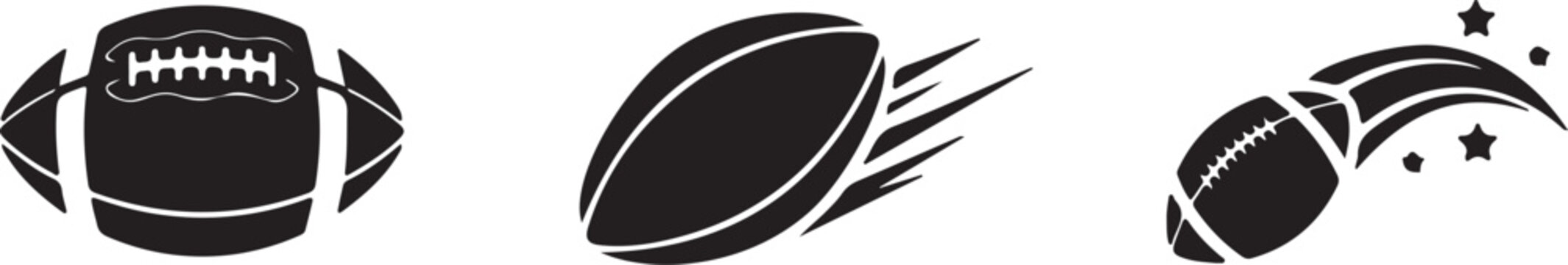 American football and rugby balls icons