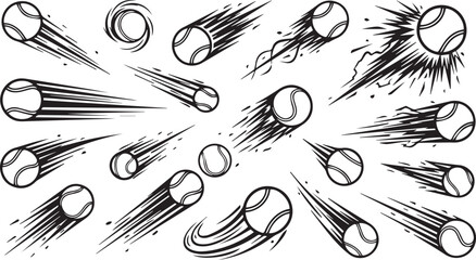 Baseball motion illustrations set © Md. Musaddik Rahman