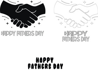 Happy fathers day greeting card with handshake illustrations on fathers day © Nishu