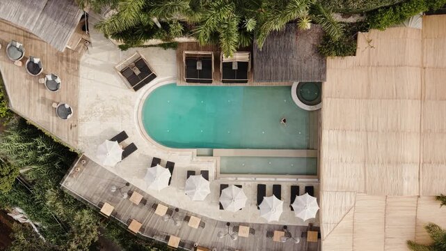 morning swim in a pool