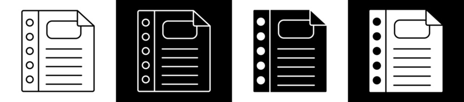 Agenda Icon Black And White Vector Illustration.