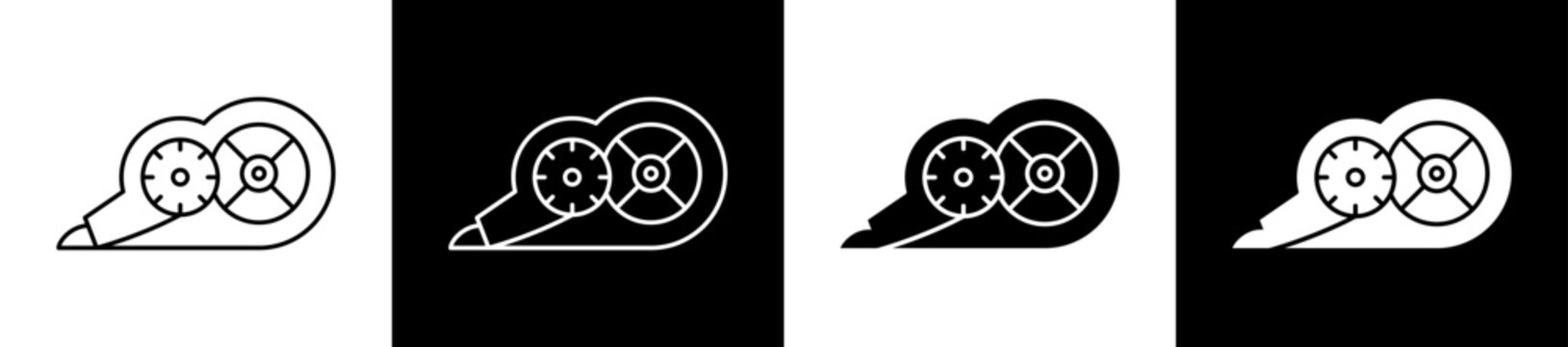 Correction Tape Icon Black And White Vector Illustration.